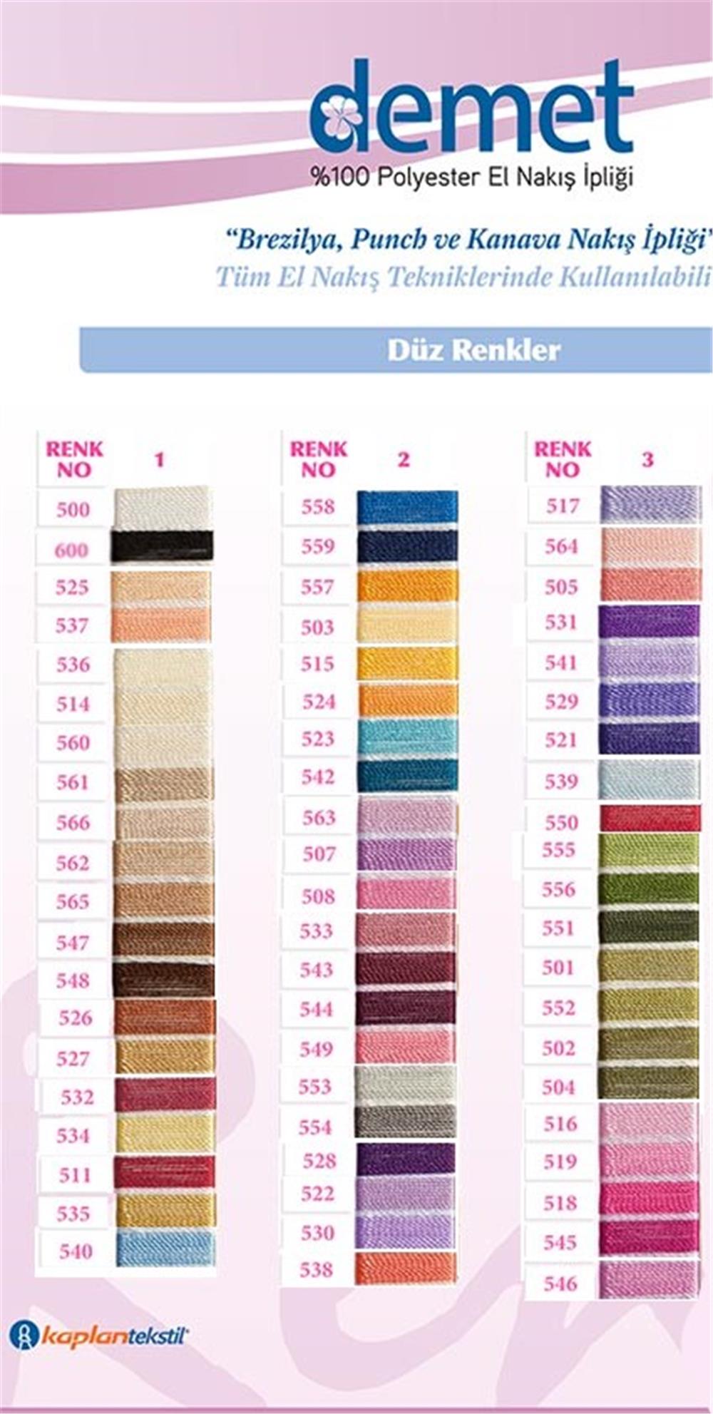 Demet Brezilya Nakış İpi Düz Renkler - 551