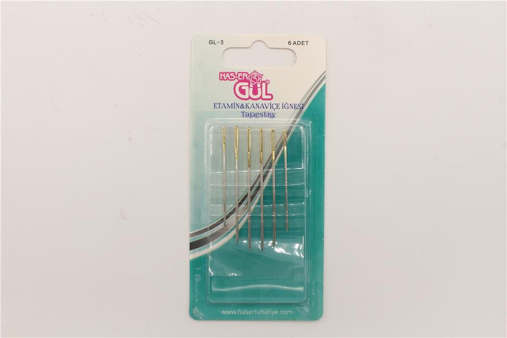El Dikiş İğneleri-Kanaviçe İğnesi - 1 Kart Nikel