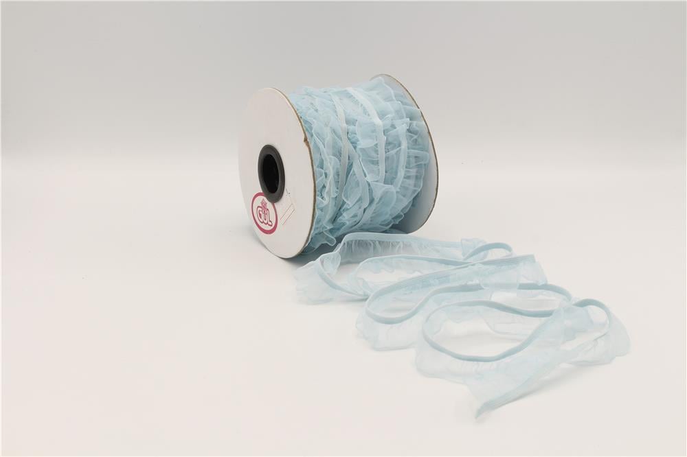 Fırfırlı Lastikler 18 mm Genişlik - 25 mt Bebe Mavi