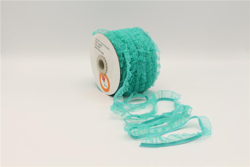 Fırfırlı Lastikler 18 mm Genişlik - 25 mt Su Yeşili