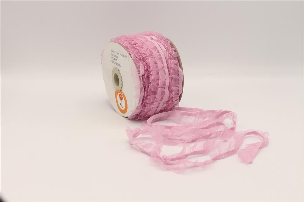 Fırfırlı Lastikler 18 mm Genişlik - 25 mt Gül Kurusu