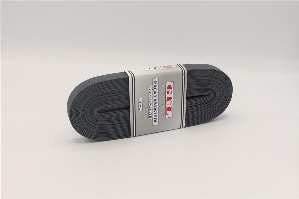 Gül Renkli Lastik 2 Cm - 10 mt Koyu Gri