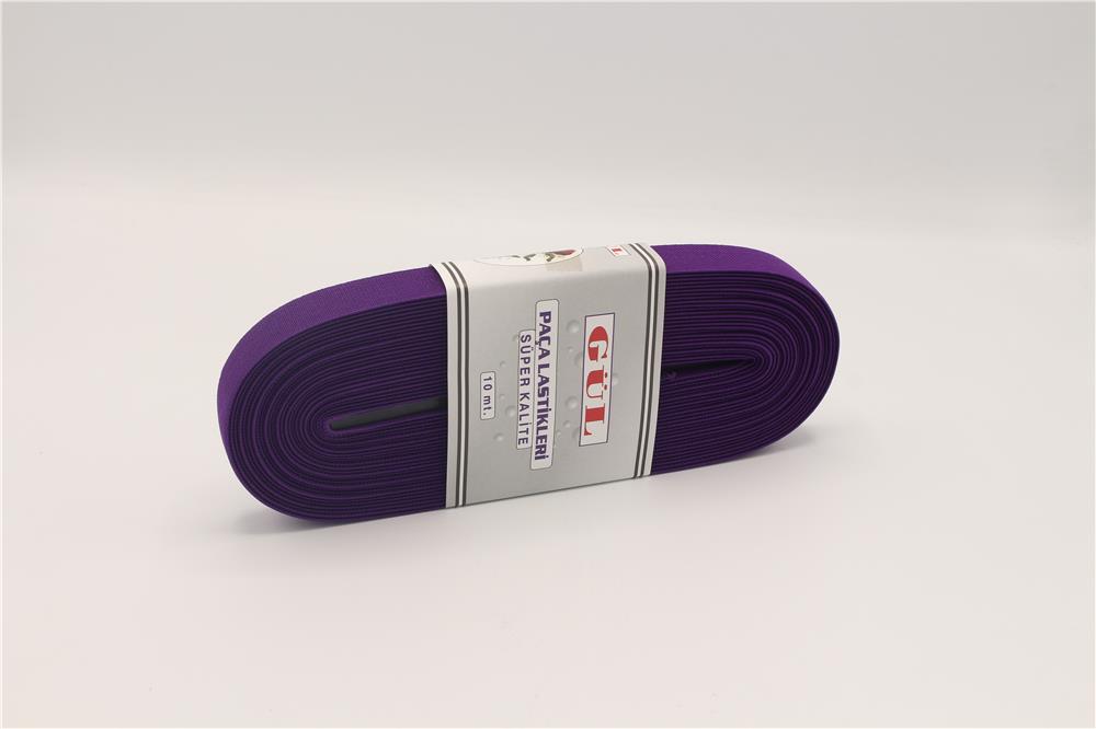 Gül Renkli Lastik 2 Cm - 10 mt Mor