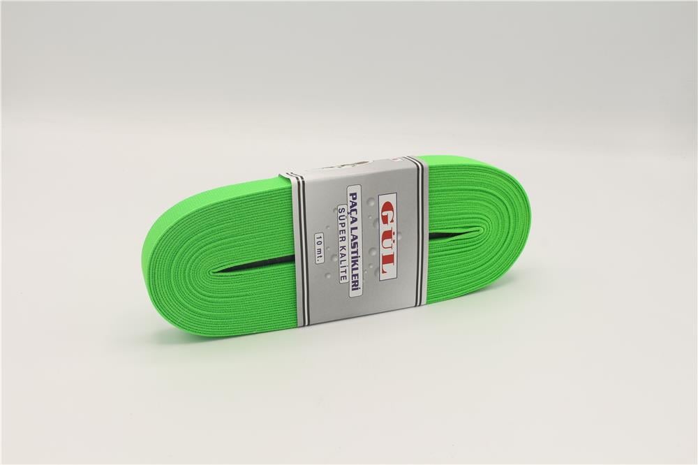 Gül Renkli Lastik 2 Cm - 10 mt Neon Yeşil