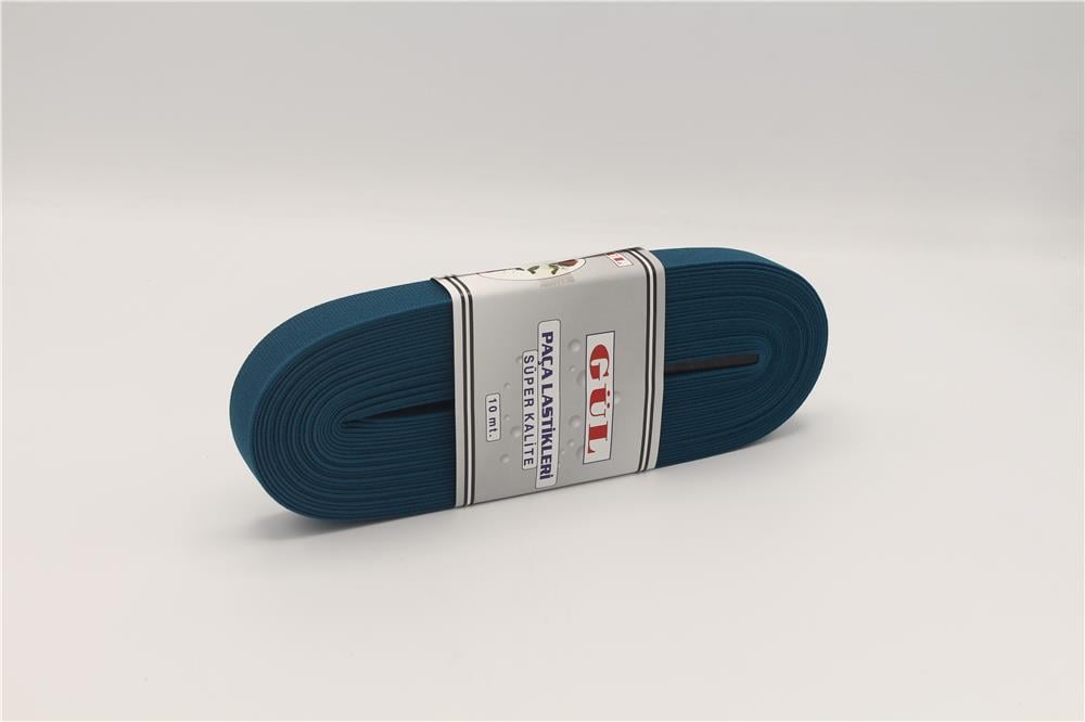 Gül Renkli Lastik 2 Cm - 10 mt Petrol Mavi