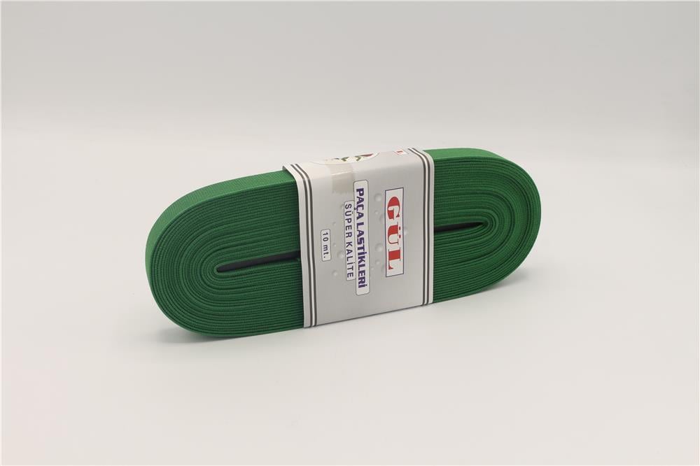 Gül Renkli Lastik 2 Cm - 10 mt Yeşil
