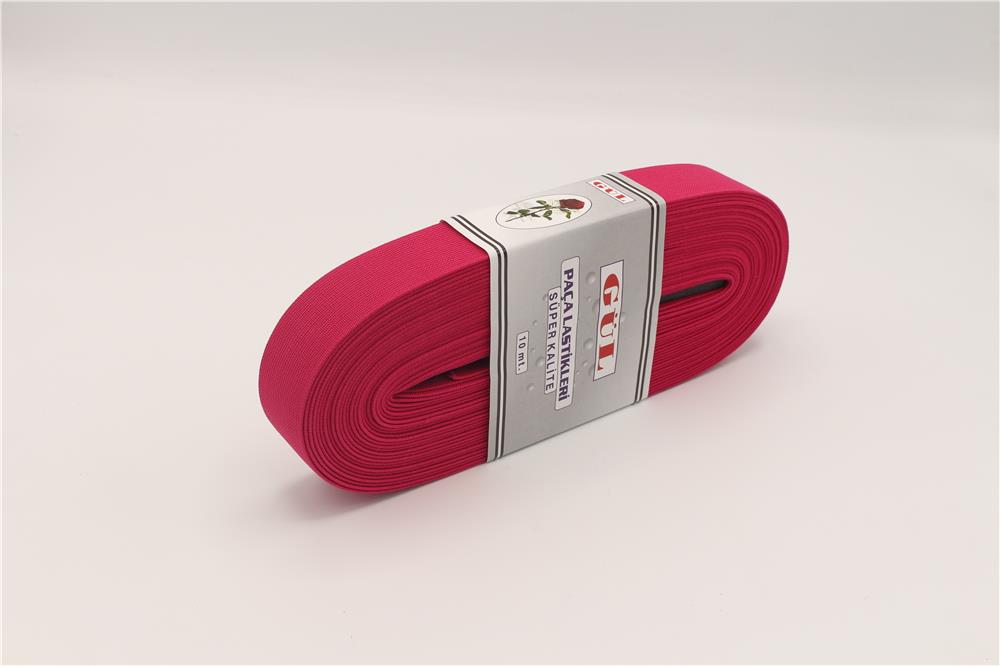 Gül Renkli Lastik 3 Cm - 10 mt Fuşya