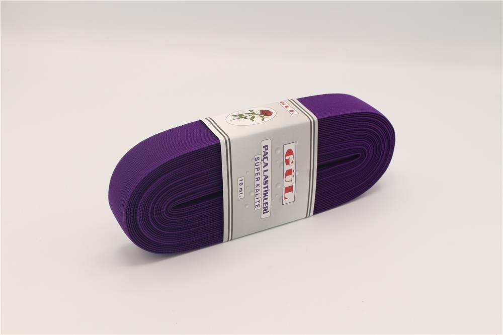Gül Renkli Lastik 3 Cm - 10 mt Mor