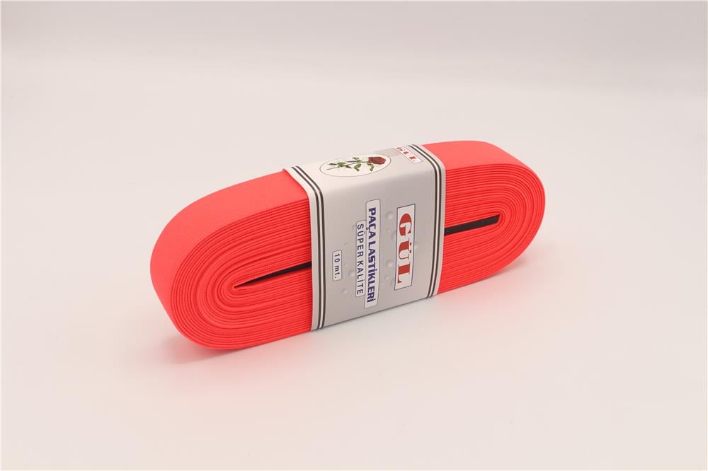 Gül Renkli Lastik 3 Cm - 10 mt Neon Pembe