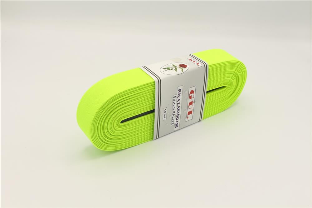 Gül Renkli Lastik 3 Cm - 10 mt Neon Sarı