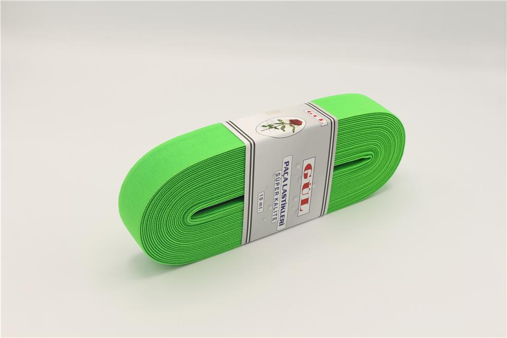 Gül Renkli Lastik 3 Cm - 10 mt Neon Yeşil