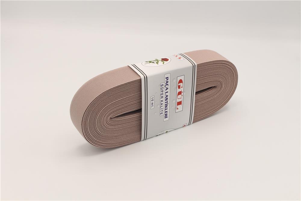 Gül Renkli Lastik 3 Cm - 10 mt Pudra