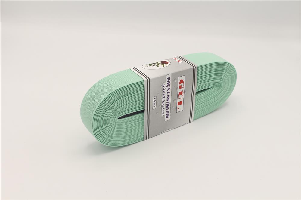 Gül Renkli Lastik 3 Cm - 10 mt Su Yeşili