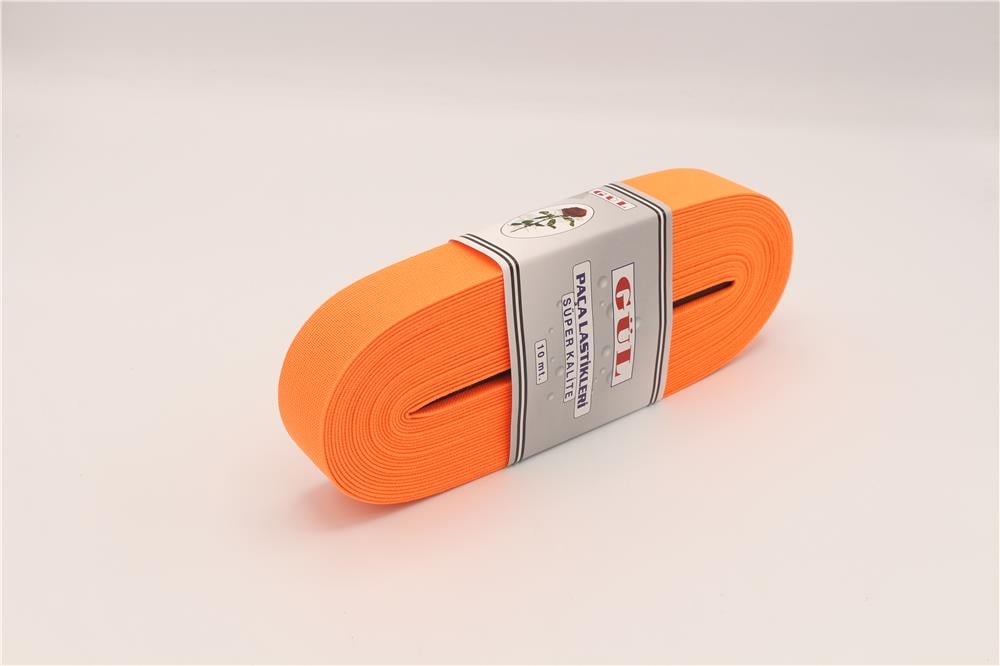Gül Renkli Lastik 3 Cm - 10 mt Turuncu