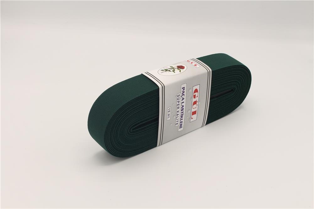 Gül Renkli Lastik 3 Cm - 10 mt Zümrüt Yeşil