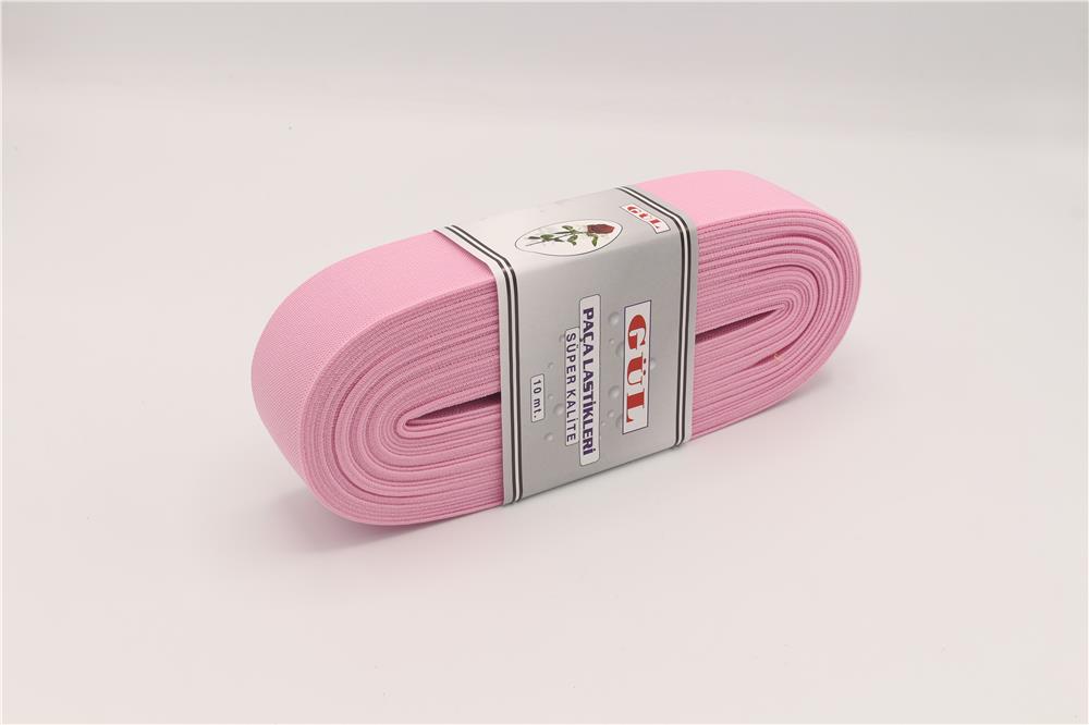 Gül Renkli Lastik 4 Cm - 10 mt Bebe Pembe