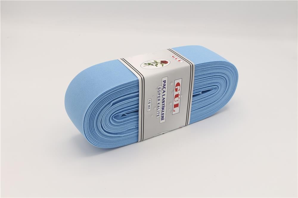 Gül Renkli Lastik 5 Cm - 10 mt Bebe Mavi