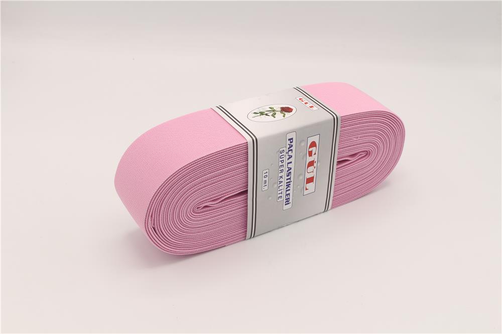 Gül Renkli Lastik 5 Cm - 10 mt Bebe Pembe