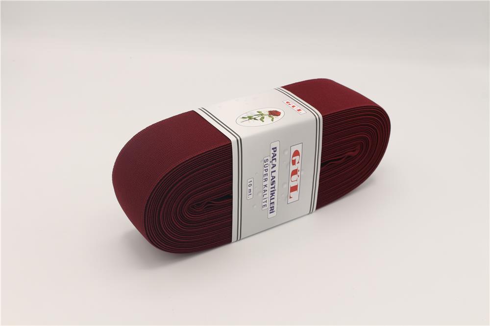 Gül Renkli Lastik 5 Cm - 10 mt Bordo
