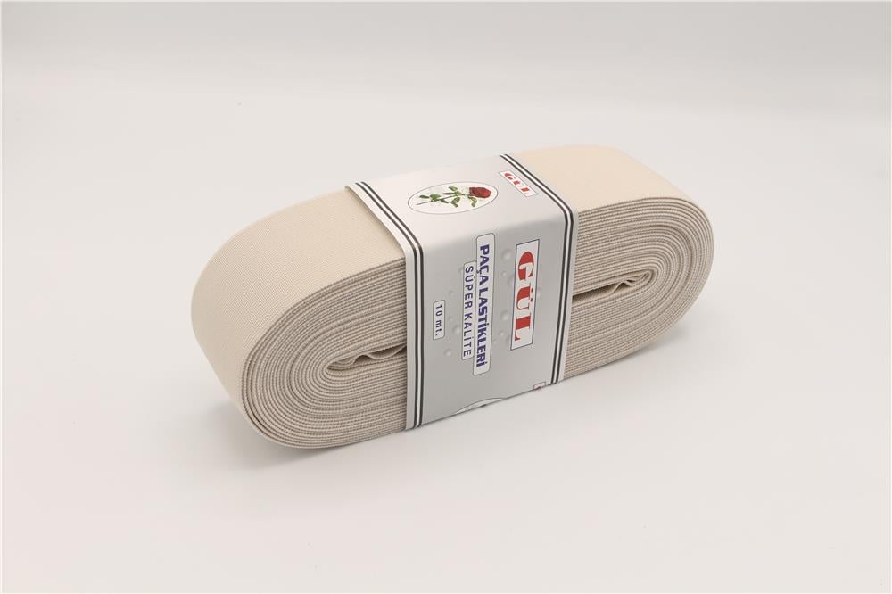 Gül Renkli Lastik 5 Cm - 10 mt Krem