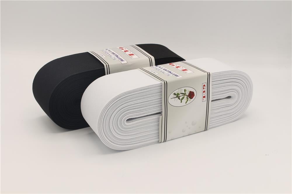 Gül Sert Dokuma Paça Lastikleri Gümüş 6 Cm - 10 mt Beyaz