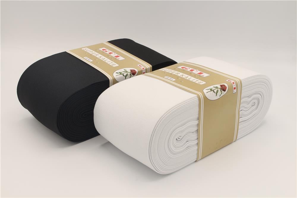 Gül Yumuşak Dokuma Paça Lastikleri Altın 8 Cm - 10 mt Siyah