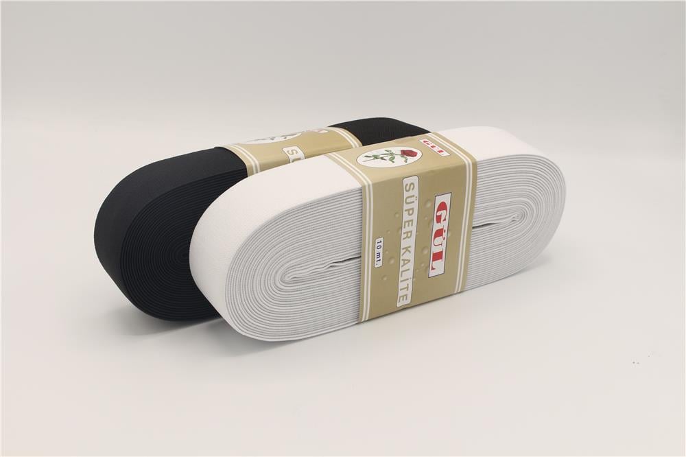 Gül Yumuşak Dokuma Paça Lastikleri Altın 3 Cm - 10 mt Beyaz