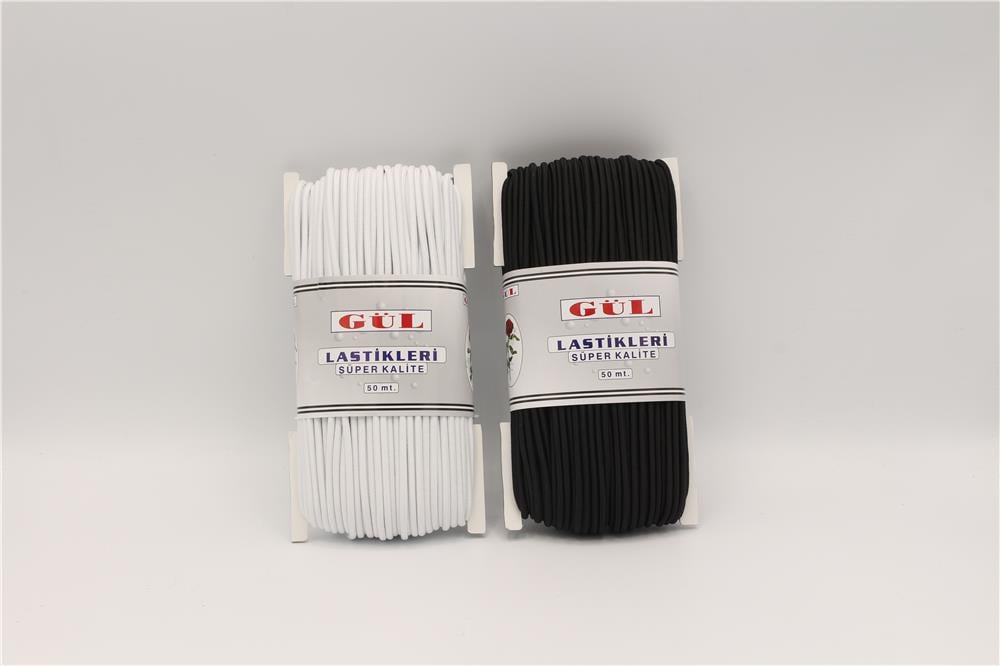 Gül Yuvarlak Lastik 3 mm - 50 mt Siyah