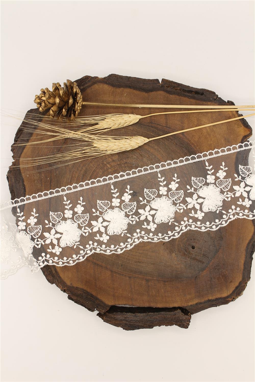 Tül Güpür 52741 - 9 Mt Krem