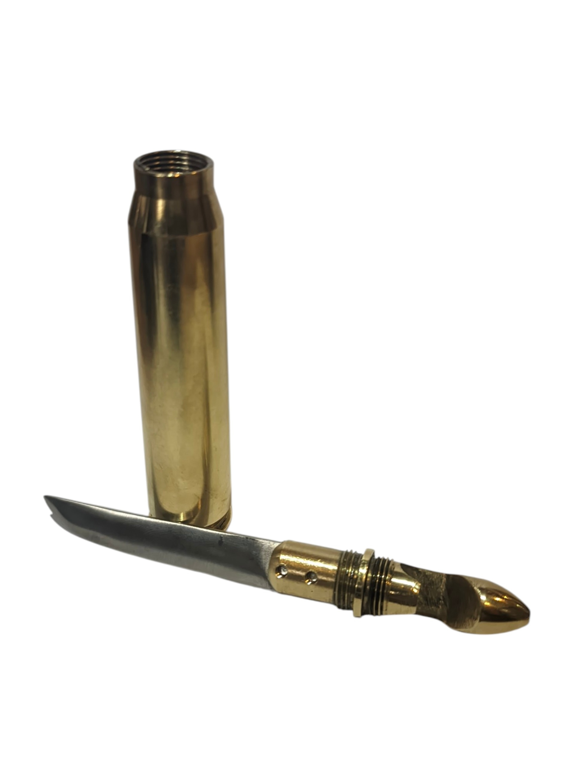 .50 BMG M82 Mermisi 12cm Pirinç Kasa Orjinal Koleksiyonluk Paslanmaz Çelik Çakı Bıçak