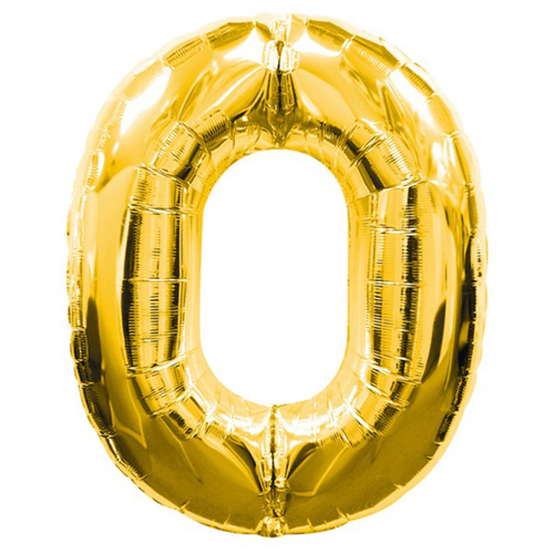 0 Rakamlı Folyo Balon Gold Renk 40 inç