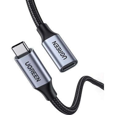 0.5 Metre Uzunluğunda 5A Örgülü USB-C Kablo, Siyah