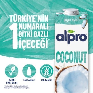 1 L Vegan ve Laktozsuz Hindistan Cevizi Sütü ile Sağlıklı Seçim