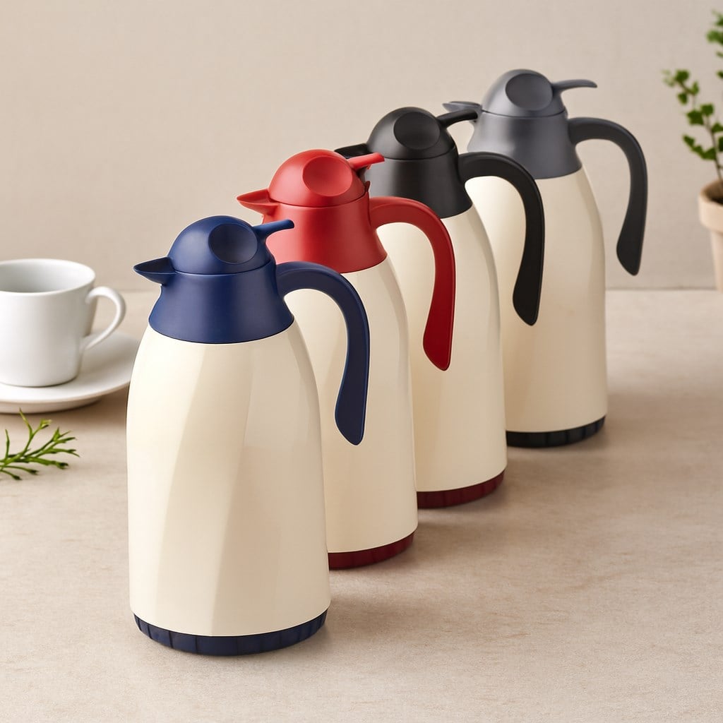 1.3L Cam Hazneli Retro Plastik Termos
