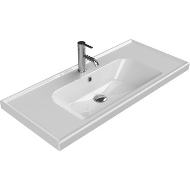 100x45 cm Etajerli Turkuaz Seramik Lavabo