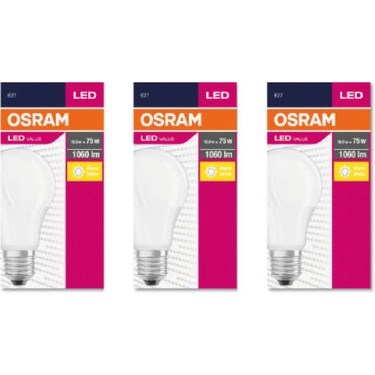 10W Sarı Işık E-27 1055lm Ampul 3'lü Set Modern Aydınlatma