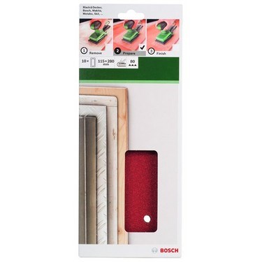 10'lu Titreşimli Zımpara Kağıdı, 115 x 280 mm Ölçülerinde