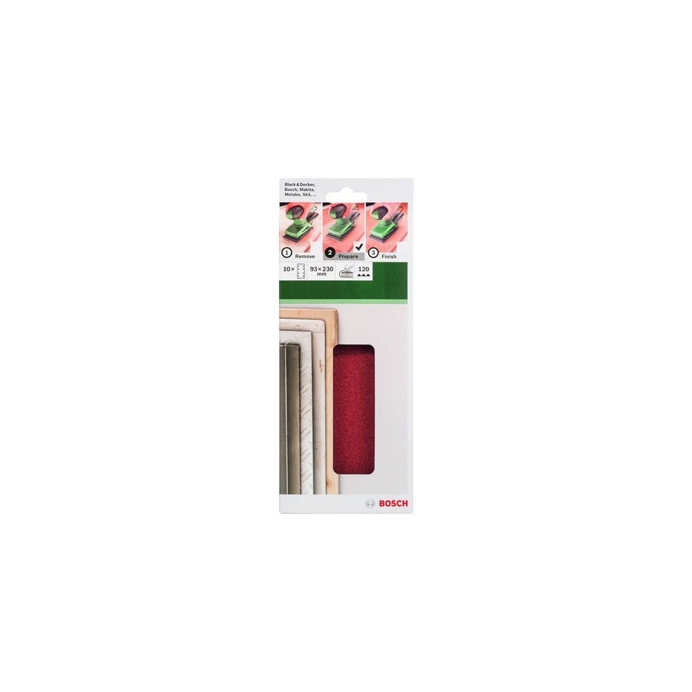 10'lu Titreşimli Zımpara Kağıdı, 120 Kum, 93 x 230 mm Boyutunda