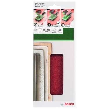 10'lu Titreşimli Zımpara Kağıdı, 93 X 230 Mm 80 Kum