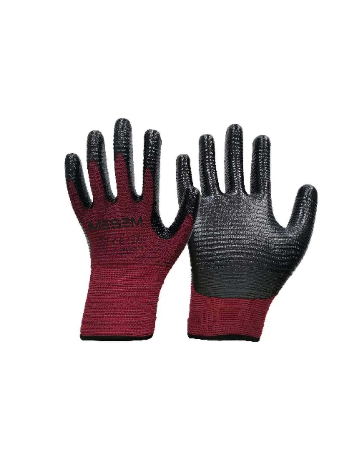 1/2 Nitril Kaplı Zebra Kırmızı Siyah Eldiven No:10 MES EL320