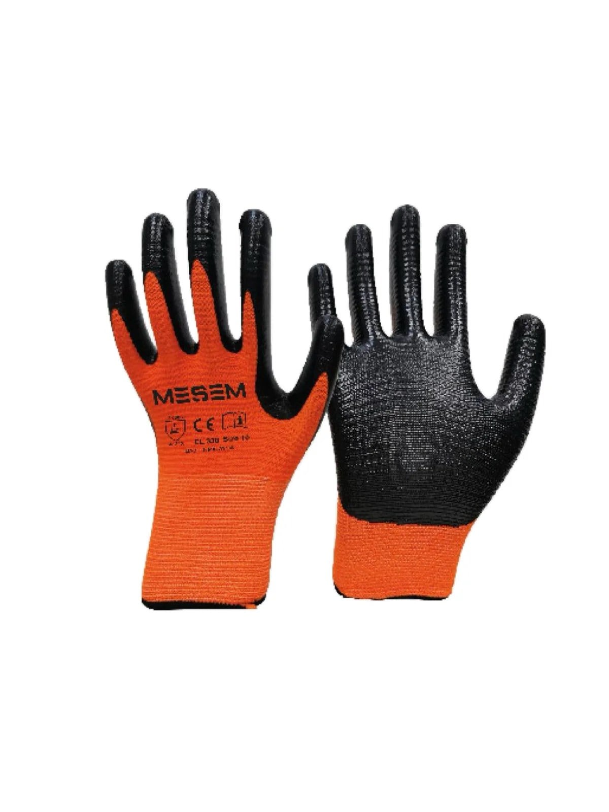 1/2 Nitril Kaplı Zebra Siyah Eldiven No:10 MES EL330