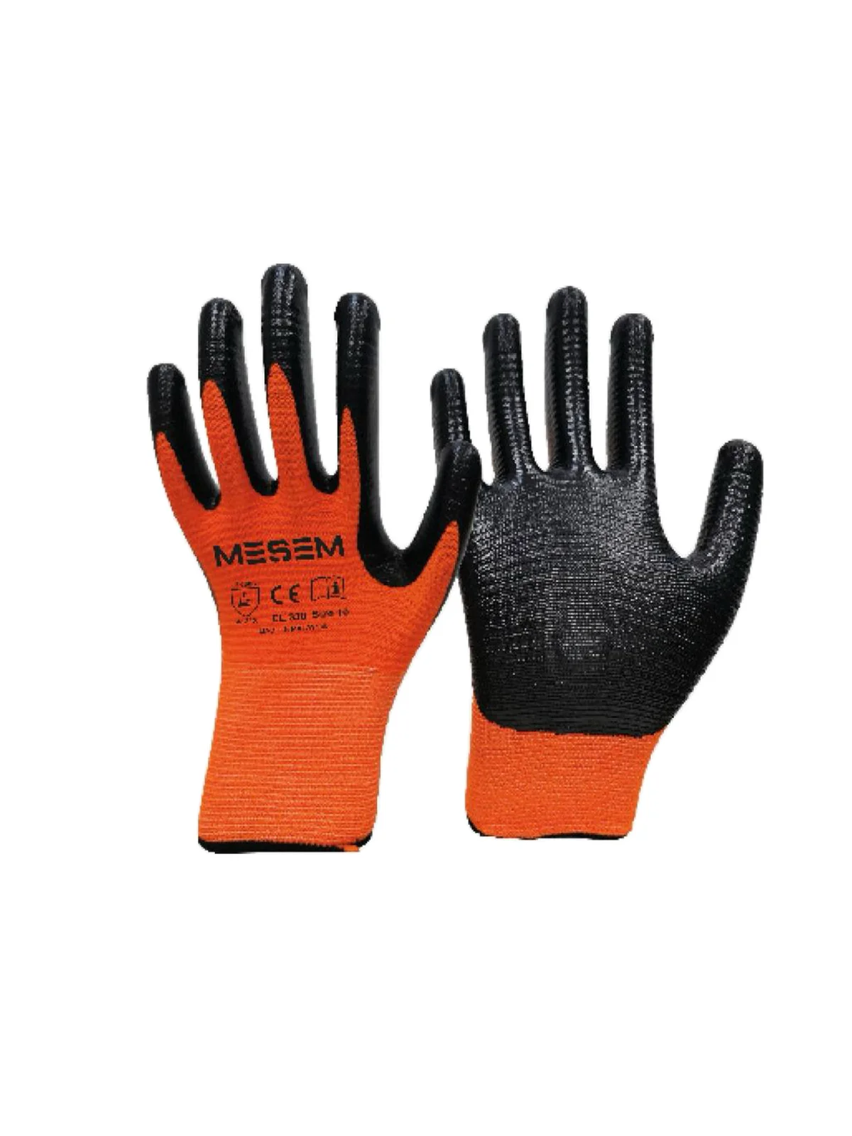 1/2 Nitril Kaplı Zebra Siyah Eldiven No:10 MES EL330