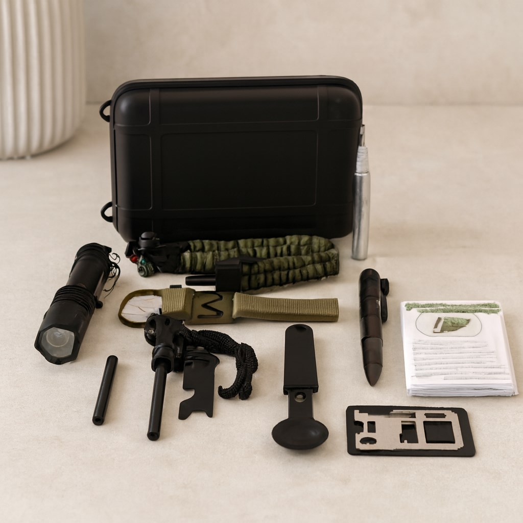 12 Parça Kamp ve Hayatta Kalma Seti (Survival Kit)