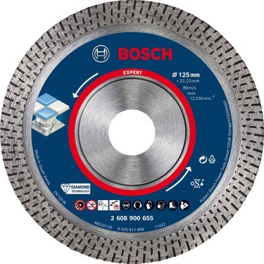 125 x 22.23 mm Elmas Kesme Diski, Seramik İçin Yüksek Hassasiyet