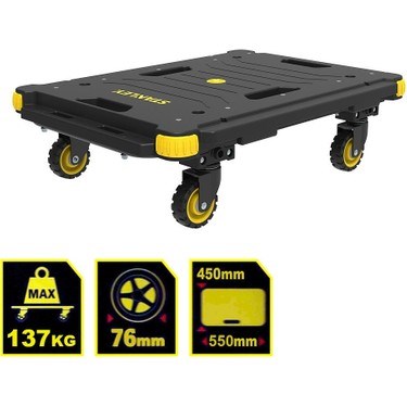 137KG Taşıma Kapasitesine Sahip 55x45 cm Dört Tekerli Taşıma Arabası