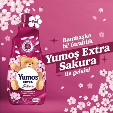1440 ml Sakura Kokulu Konsantre Çamaşır Yumuşatıcısı 60 Yıkama