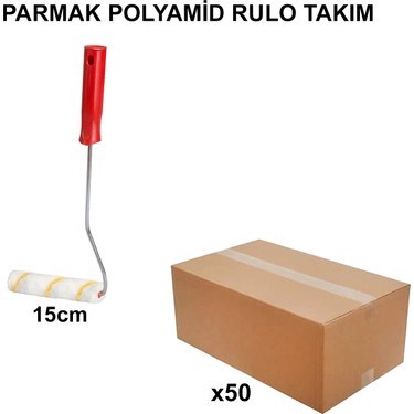 15 cm Polyamid Rulo Takım, 50 Adet Profesyonel Fırça