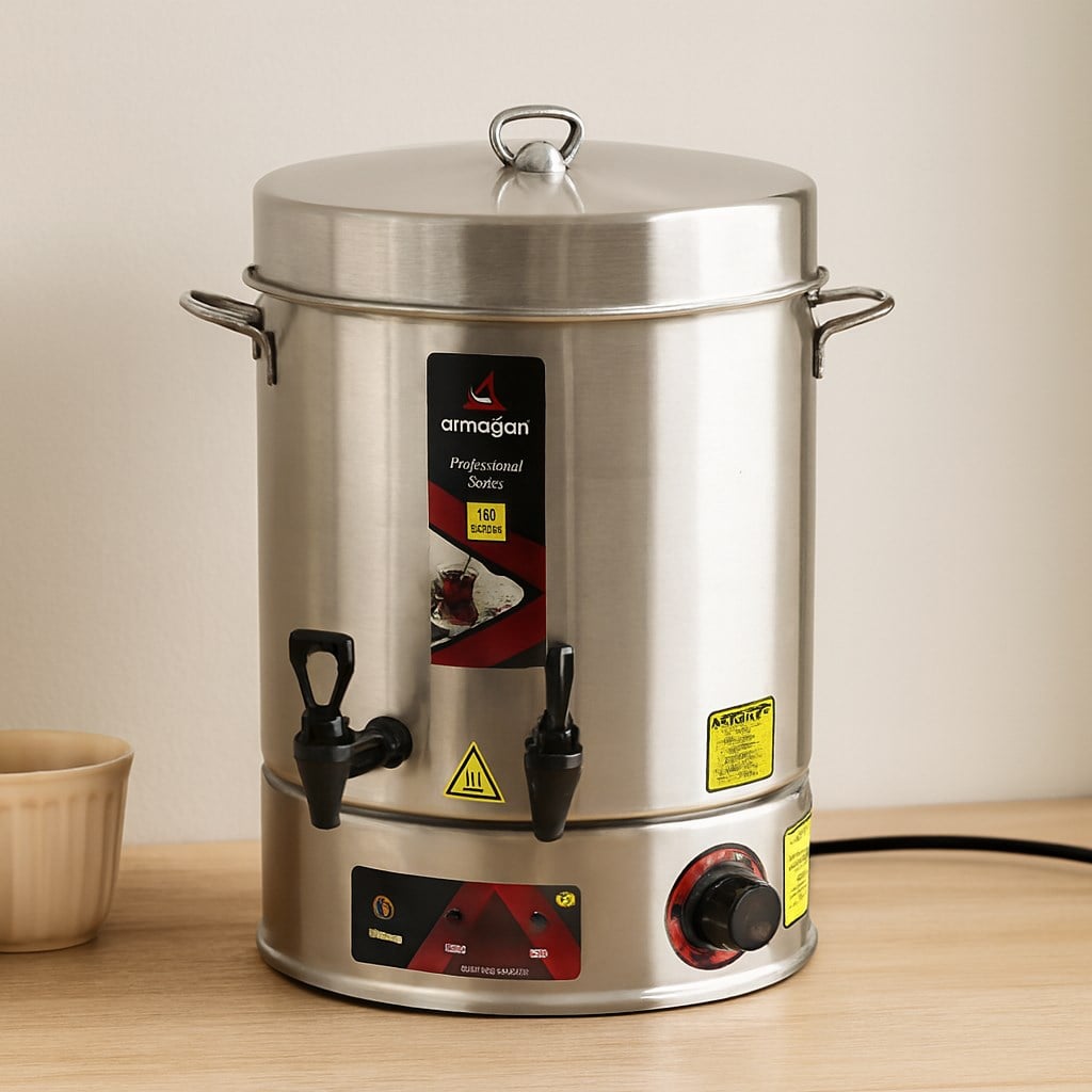 16 L Elektrikli Çay Otomatı - Çift Musluk, 2000W, 160 Bardak
