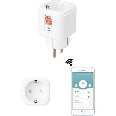 16A Beyaz Akıllı Priz, Wi-Fi ve Çocuk Korumalı