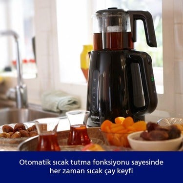 1700W Güçte Çay Makinesi, 1.9 Lt Kapasite ve Otomatik Sıcak Tutma